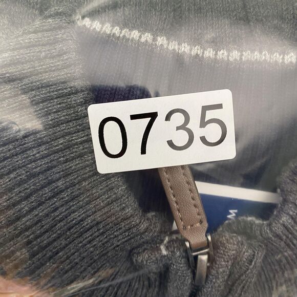 Club Room Sweater Mens 2XL Charcoal Gray Pima Cotton Cable Knit 1/4 Zip Pullover - Picture 9 of 9